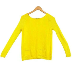 Ann Taylor Loft Yellow Top SMALL Petite Cotton Rayon Blend Women's